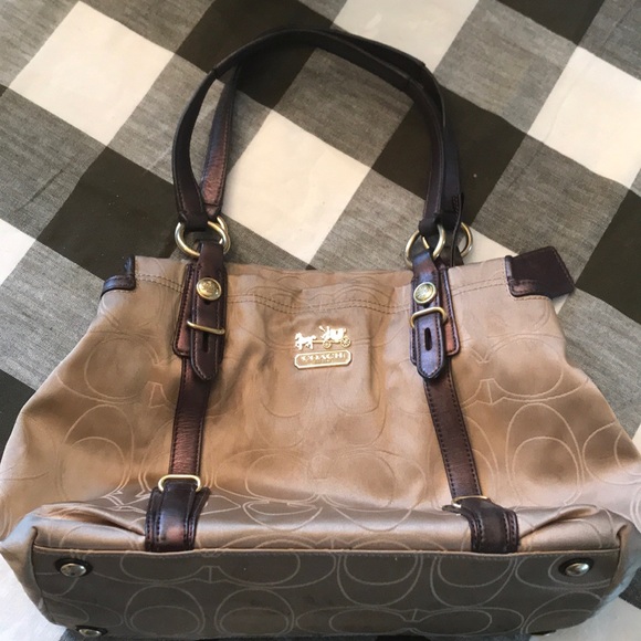 Brown & Gold Coach purse - Picture 4 of 7